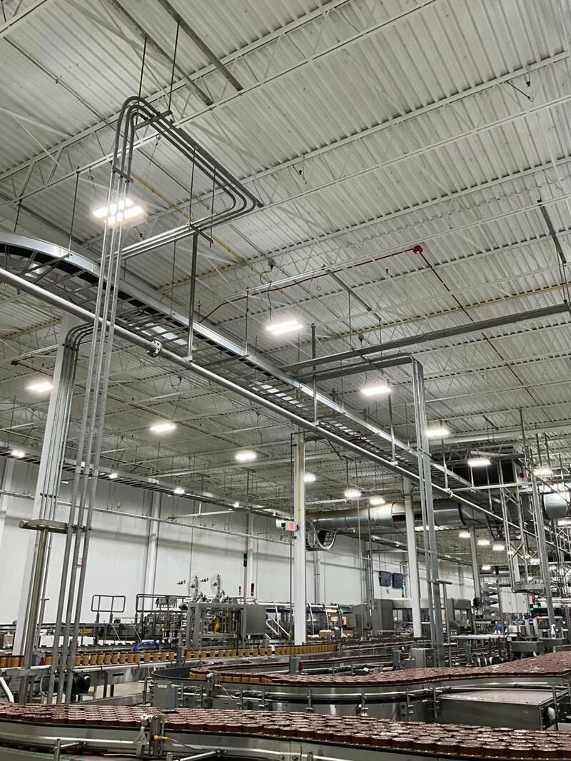LED panel fixtures in industrial manufacturing plant - eneroi turnkey installation